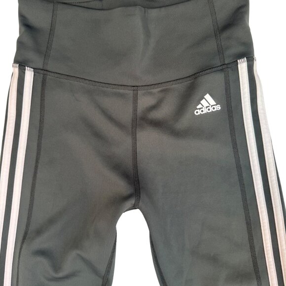 2/$30 Adidas Small Womens Climalite Cropped Army Green Leggings - Picture 2 of 14